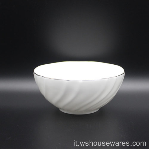 Nuovo stile all&#39;ingrosso Dincecere di porcellana in ceramica bianca fine